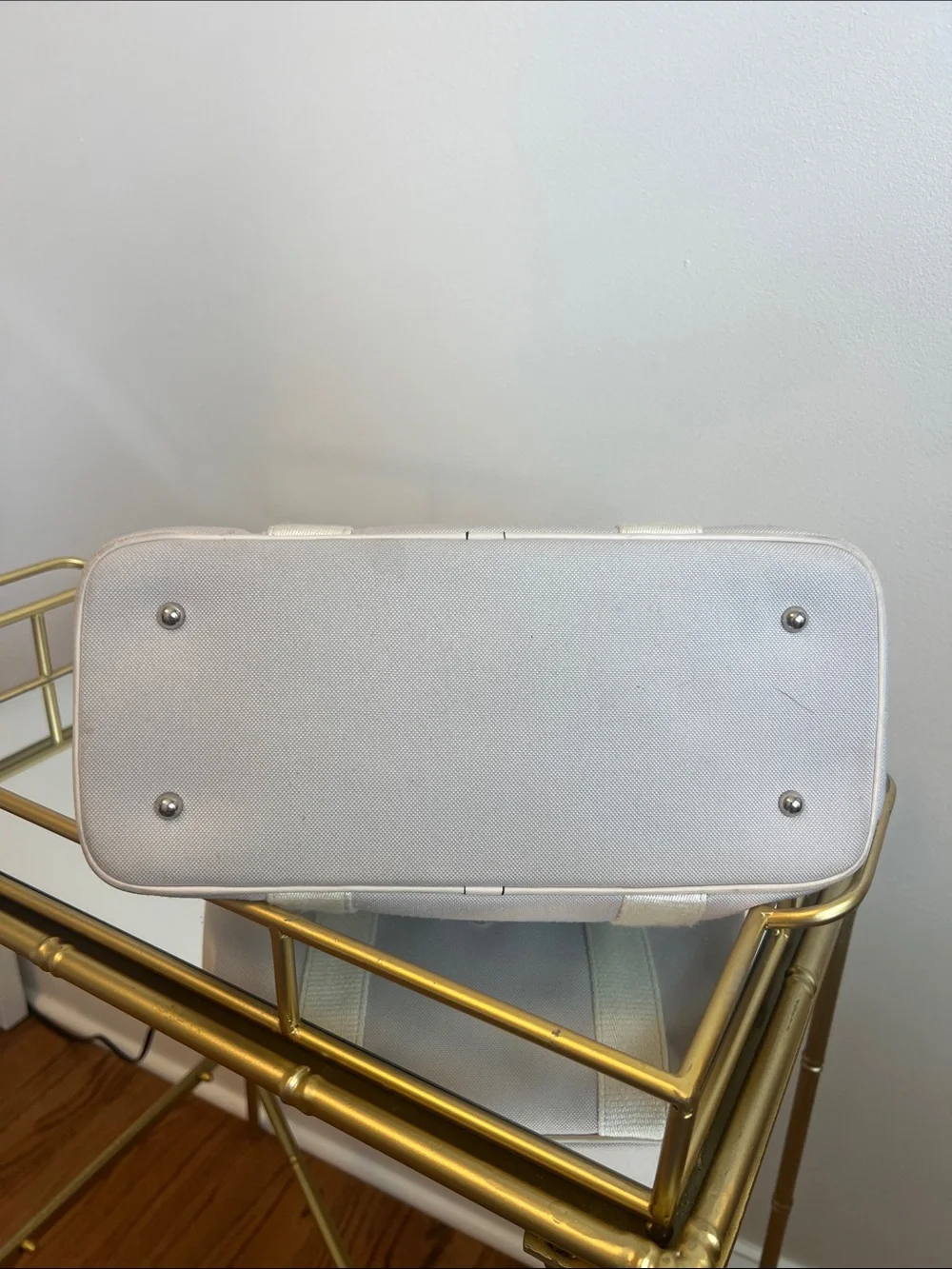 Loewe Canvas Logo Patch with Plum Monogram Interior Lining